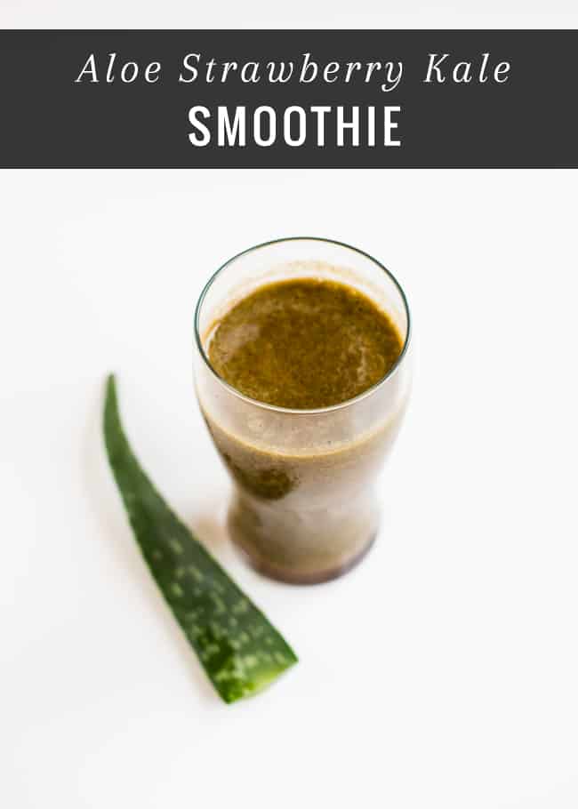 Strawberry Kale Aloe Smoothie 