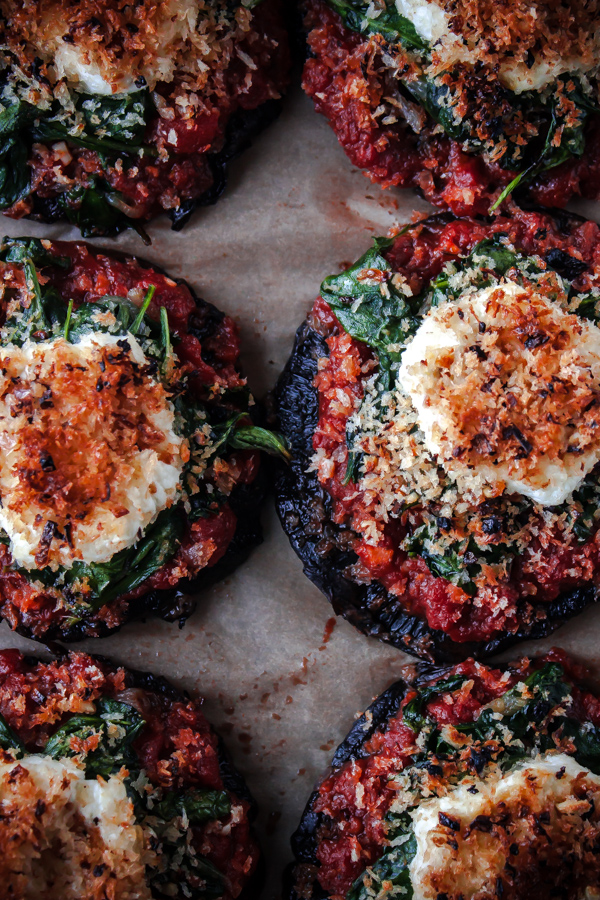 12 Health Winter Recipes: Stuffed Portabellow Mushrooms with Crispy Goat Cheese