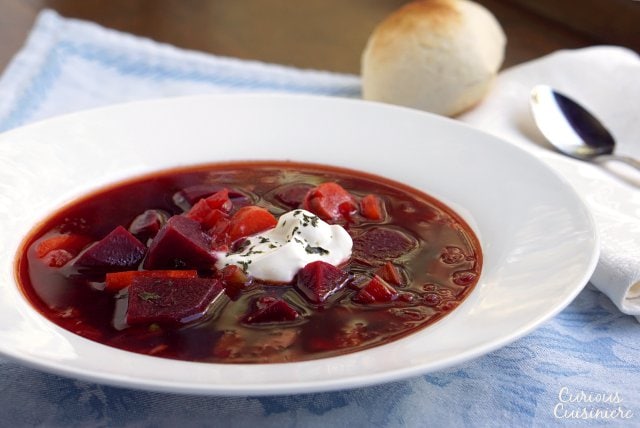Our Polish Borscht recipe (Barszcz) creates a beet soup that is chock full of veggies and boasts a bright, sweet and sour flavor making it a perfect first course or warming meal.
