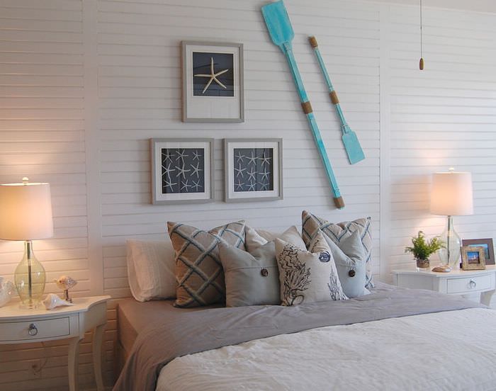 Дизайн спального помещения в морской стилистике