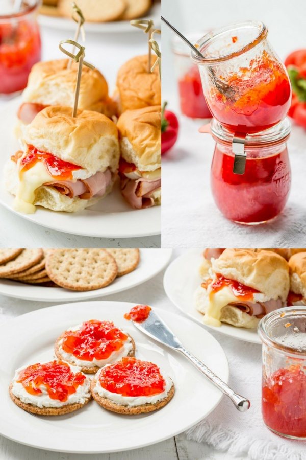 Easy Hot Pepper Jelly recipe from RecipeGirl.com #easy #hot #pepper #jelly #recipe #RecipeGirl Showing how to use Easy Hot Pepper Jelly